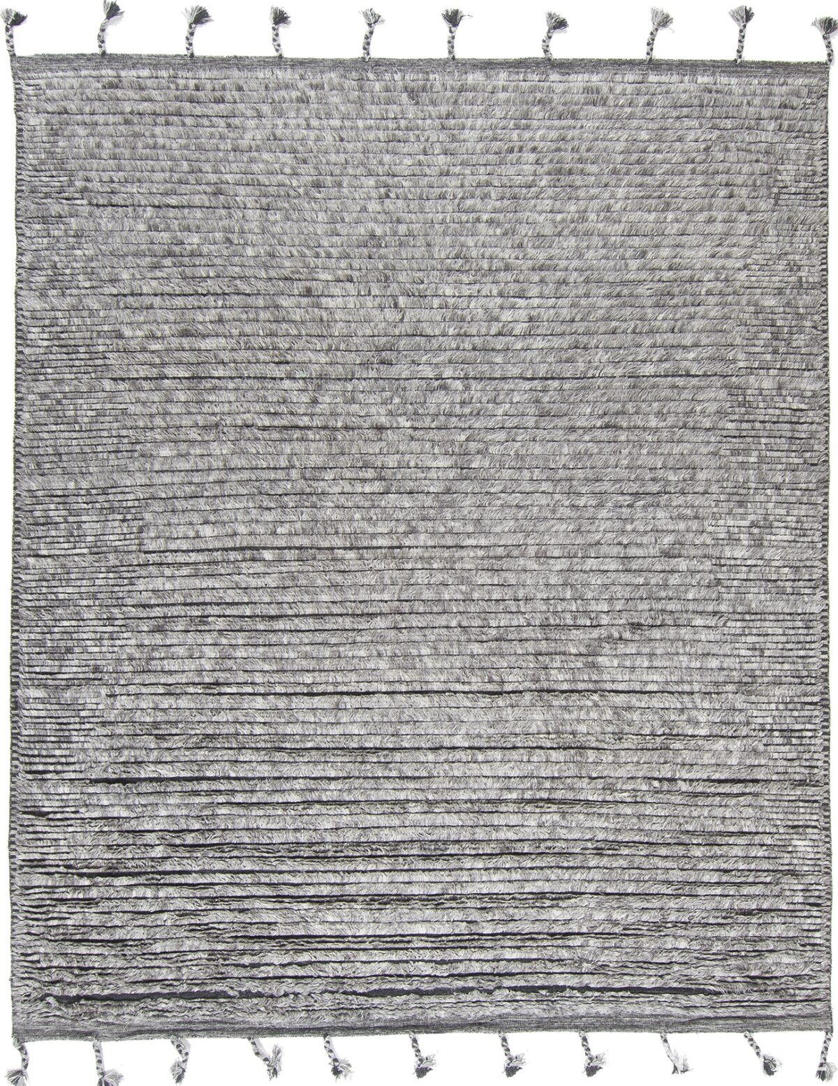 Solid Gray Modern Boho Chic Soft Plush Wool Rug #142808764 by Nazmiyal Antique Rugs
