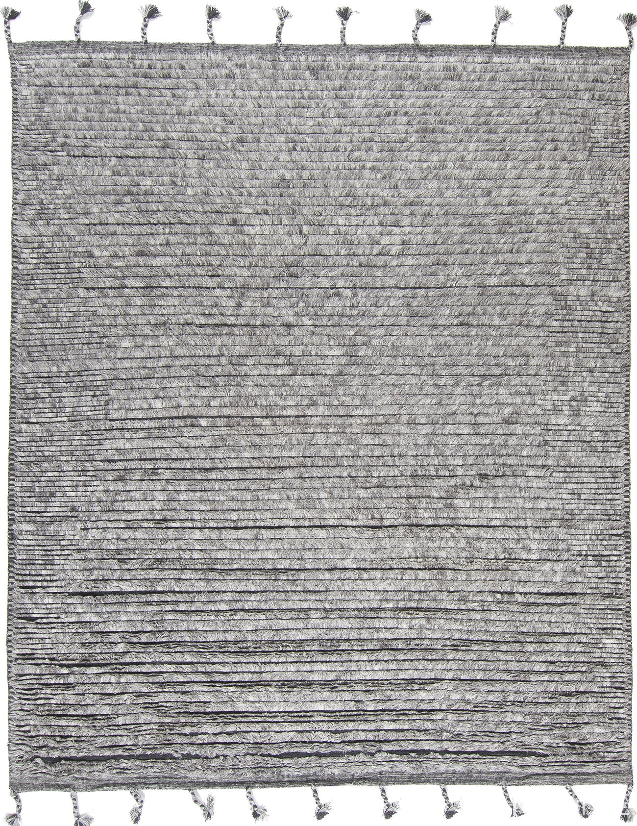 Solid Gray Modern Boho Chic Soft Plush Wool Rug #142808764 by Nazmiyal Antique Rugs