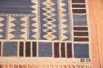 Corner Of Vintage Scandinavian Swedish Kilim Rug 70364 by Nazmiyal NYC