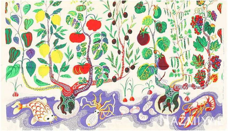 Vintage Cotton Italian Dinner Textile by Josef Frank Vintage Cotton Italian Dinner Textile by Josef Frank Nazmiyal