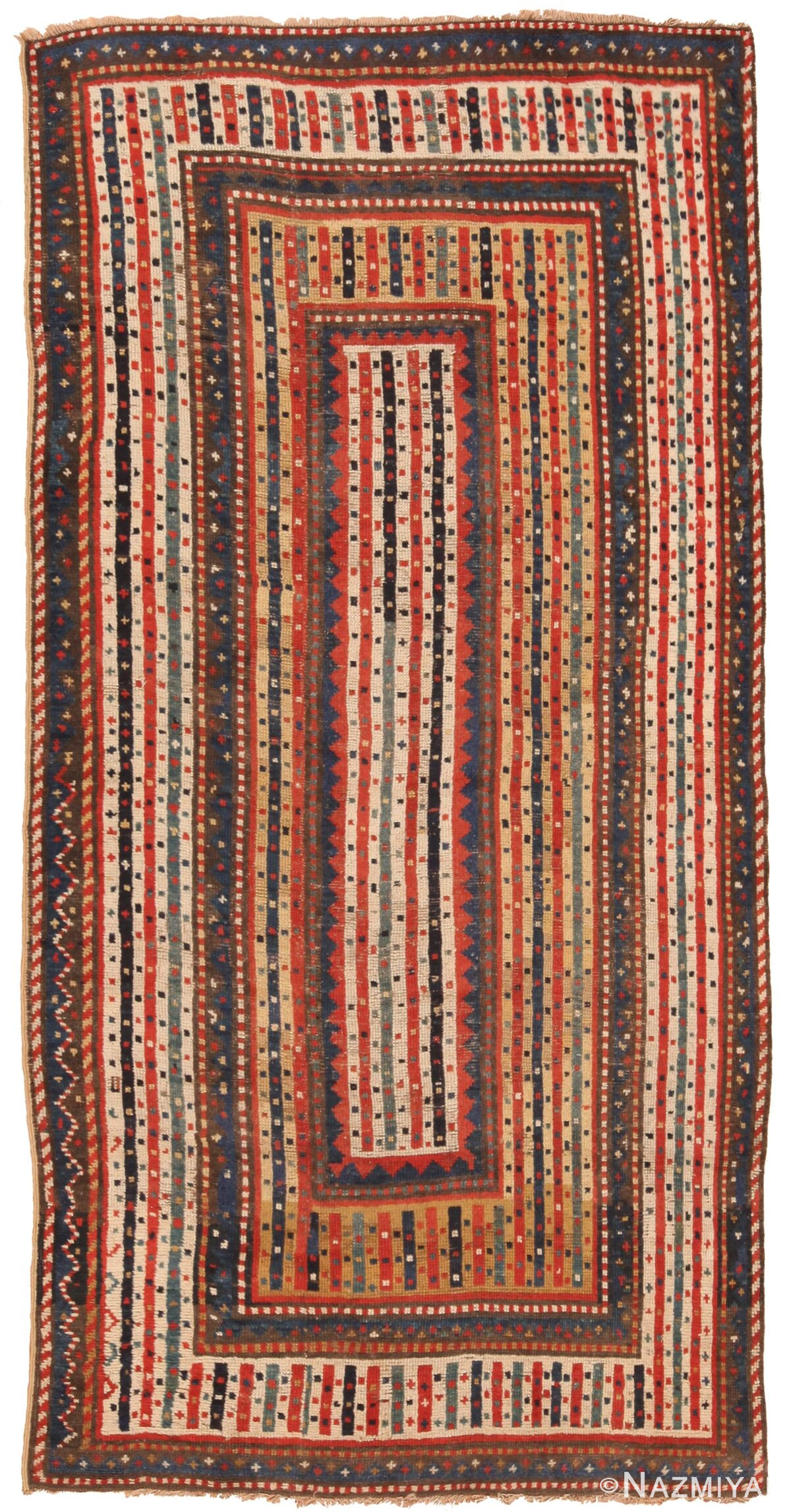 Antique Caucasian Genjeh Rug 70134 by Nazmiyal NYC
