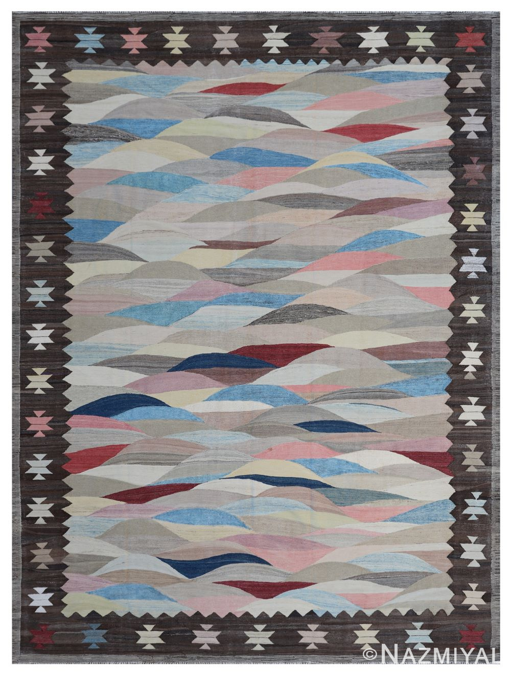 Modern Flat Weave Rug 802088362 by Nazmiyal NYC