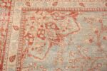 Close Up Light Blue Shabby Chic Antique Persian Tabriz Rug 70445 by Nazmiyal NYC