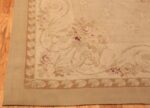 Corner Of Antique Ivory French Aubusson Rug 70392 by Nazmiyal NYC