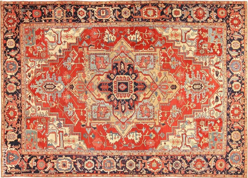 Large Antique Persian Heriz Serapi Rug Nazmiyal
