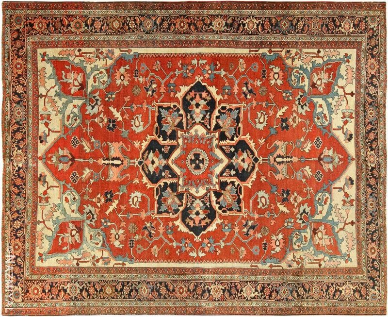Roomsize Antique Serapi Persian Rug Nazmiyal