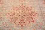 Medallion Of Light Blue Shabby Chic Antique Persian Tabriz Rug 70445 by Nazmiyal NYC