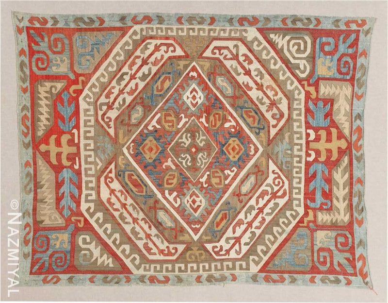 Antique Azerbaijan Silk Embroidery Textile Nazmiyal