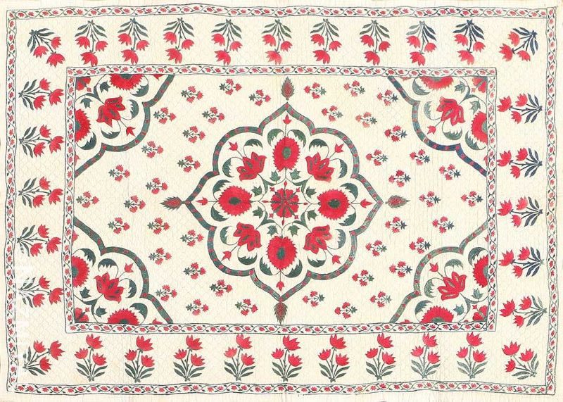 Rare 18th Century Antique Persian Quilted Embroidery Nazmiyal