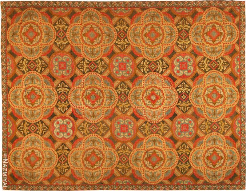 Antique Needlepoint English Rug Nazmiyal