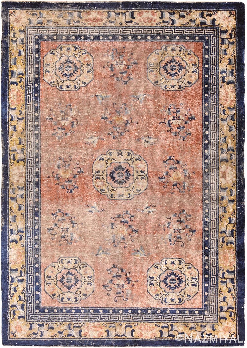 Antique Shabby Chic Silk Chinese Rug 70303 by Nazmiyal NYC