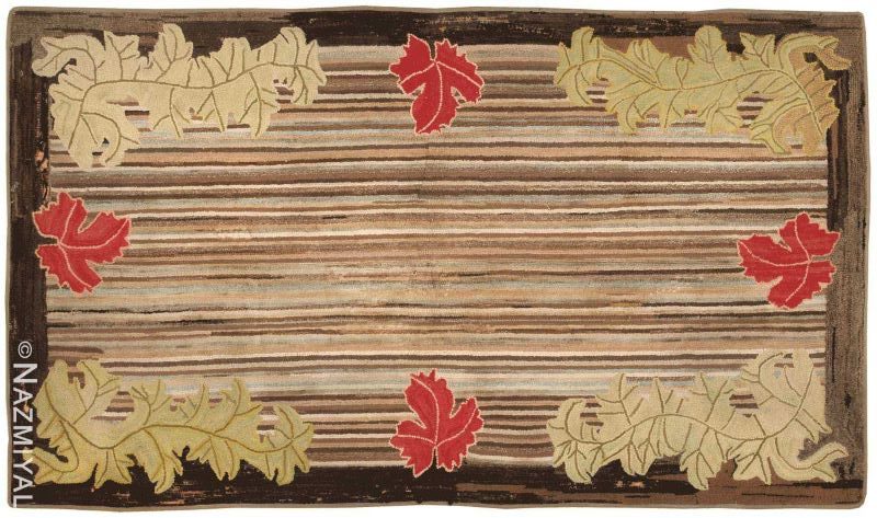 Antique Hooked American Rug Nazmiyal