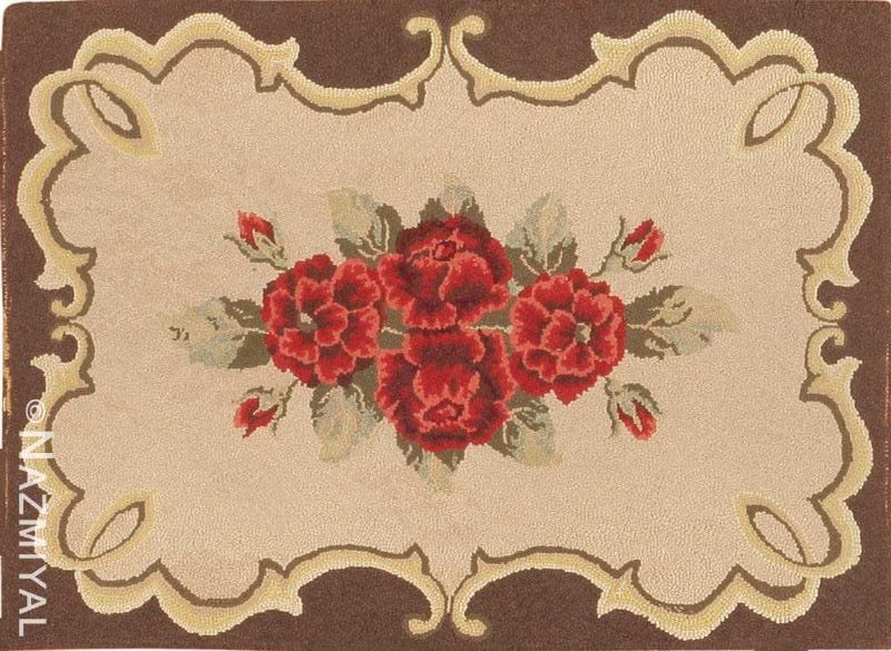 Antique American Hooked Rug Nazmiyal