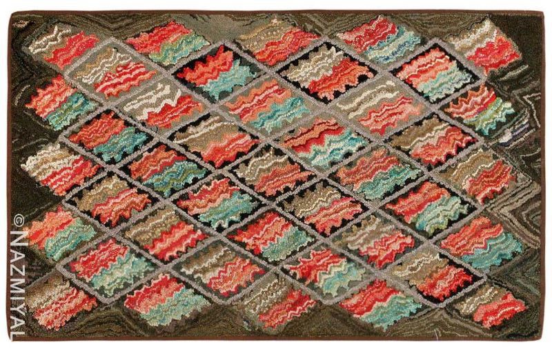 Antique American Hooked Rug Nazmiyal