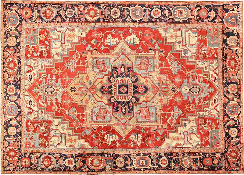 Large Antique Persian Heriz Serapi Rug Large Antique Persian Heriz Serapi Rug Nazmiyal