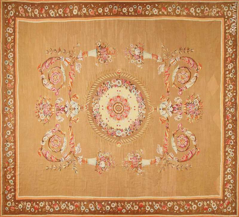 Large Antique French Aubusson Carpet Large Antique French Aubusson Carpet Nazmiyal