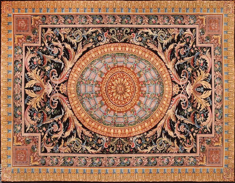 Large Vintage Savonnerie Baroque Style Rug 71970 Large Vintage Savonnerie Baroque Style Rug 71970 by Nazmiyal Antique Rugs
