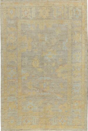 Soft Decorative Color Modern Turkish Oushak Rug #60477 by Nazmiyal Antique Rugs