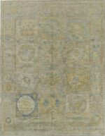 Soft Decorative Garden Design Modern Oushak Area Rug #60471 by Nazmiyal Antique Rugs