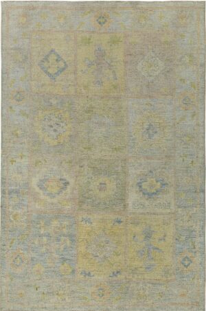 Decorative Modern Room Size Turkish Oushak Area Rug #60475 by Nazmiyal Antique Rugs
