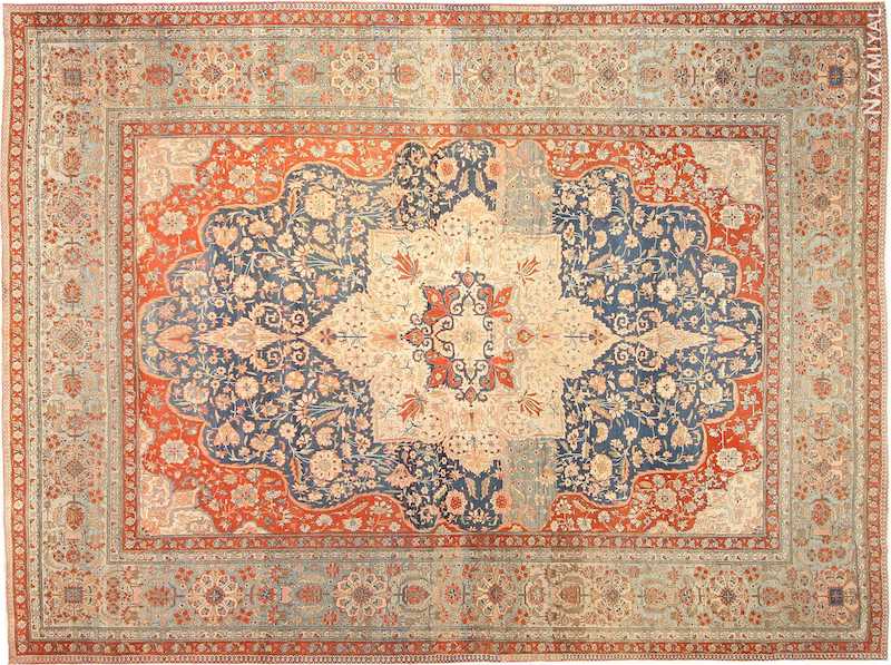 Antique Room Size Persian Mohtasham Kashan Rug Antique Room Size Persian Mohtasham Kashan Rug Nazmiyal
