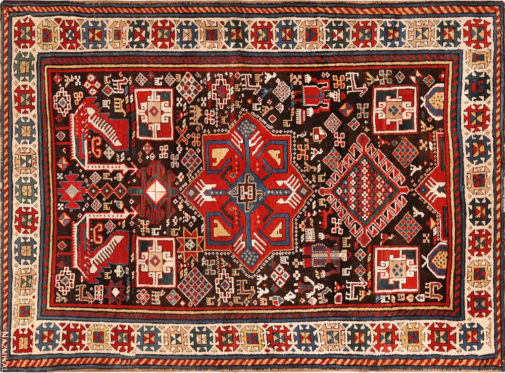 Tribal Caucasian Kazak Rug #72095 Tribal Caucasian Kazak Rug #72095 by Nazmiyal Antique Rugs