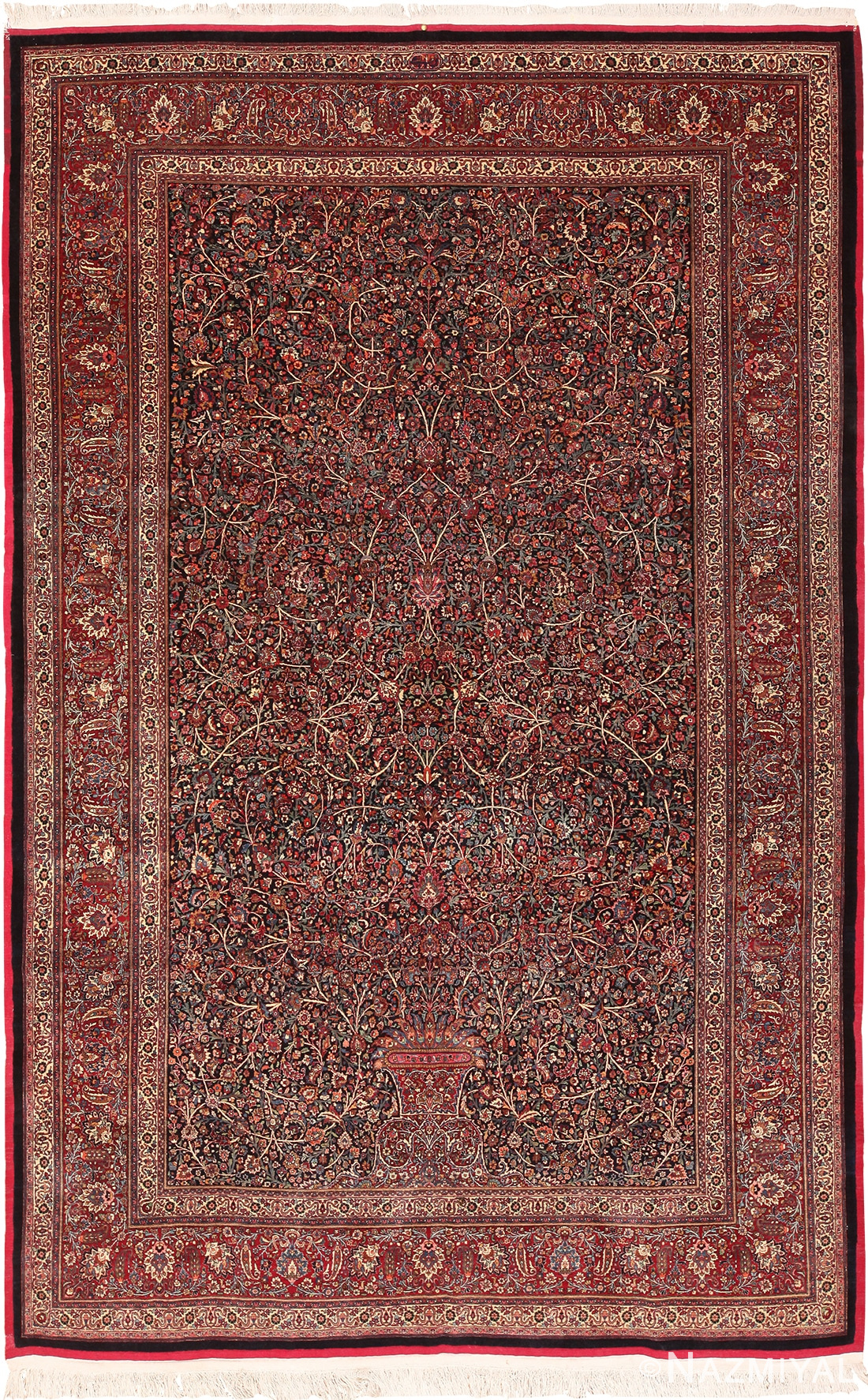 Antique Persian Mashad Amoghli Rug 70395 by Nazmiyal NYC