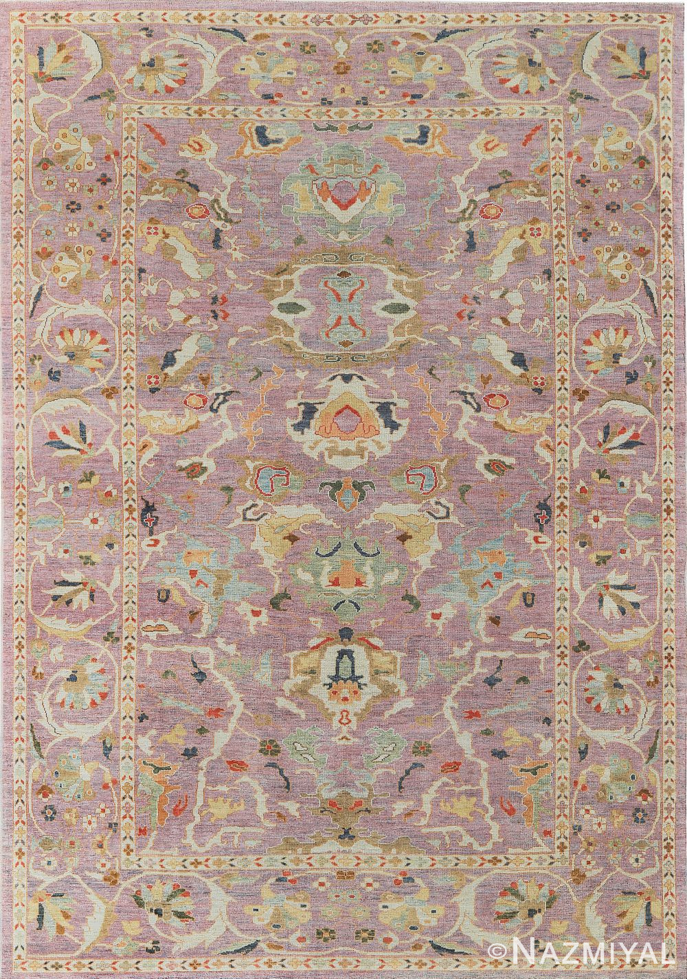 Modern Oushak 418916740 by Nazmiyal NYC
