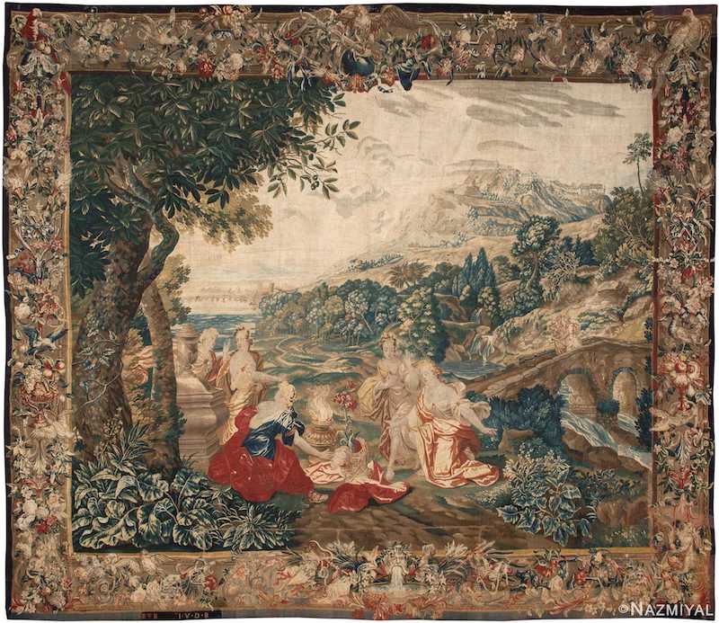 Rare Antique 17th Century Flemish Tapestry Nazmiyal