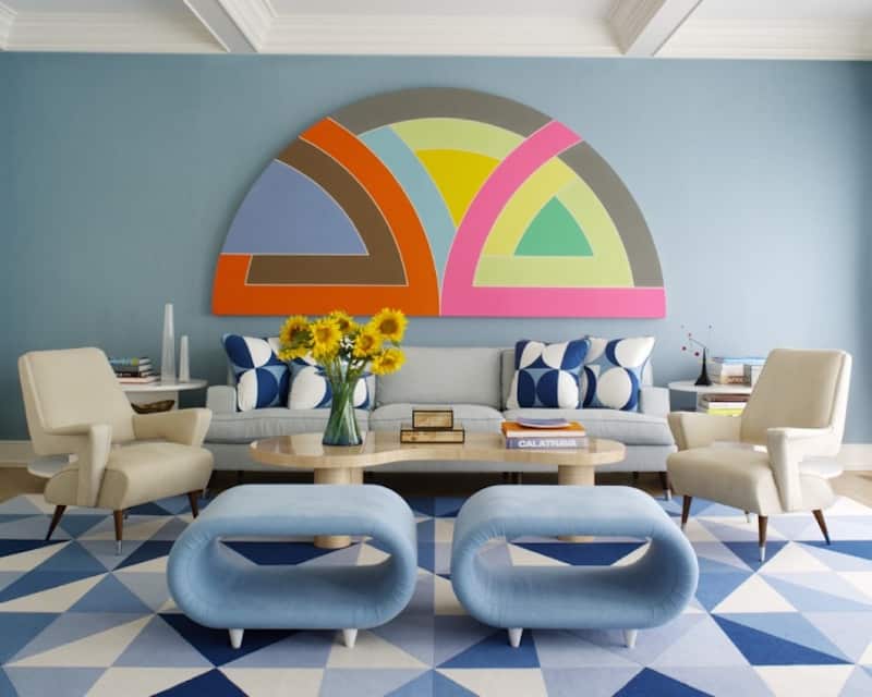 Blue Interior Modern Geometric Nazmiyal