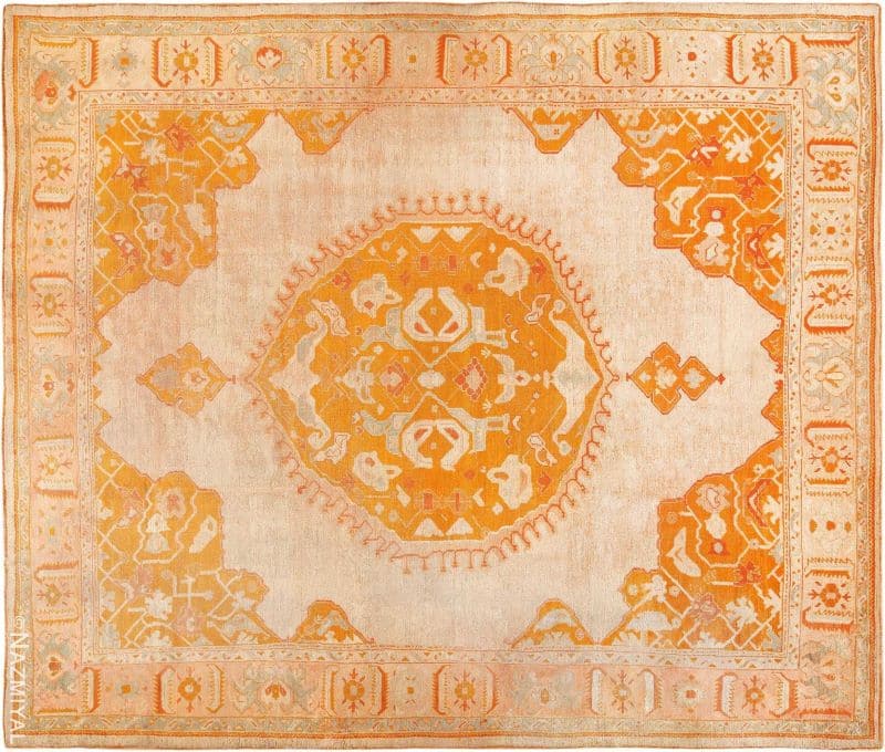 Decorative Antique Turkish Oushak Rug Nazmiyal