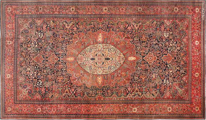 Oversized Antique Persian Sarouk Farahan Rug Oversized Antique Persian Sarouk Farahan Rug Nazmiyal