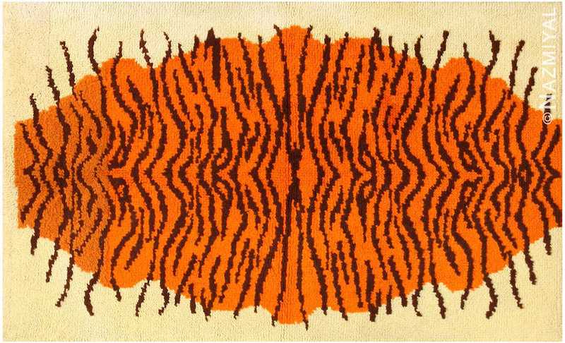 Vintage Animal Pelt Design Swedish Rya Rug Vintage Animal Pelt Design Swedish Rya Rug Nazmiyal
