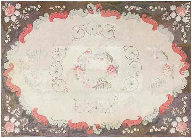 Room Sized Antique American Hooked Rug Nazmiyal