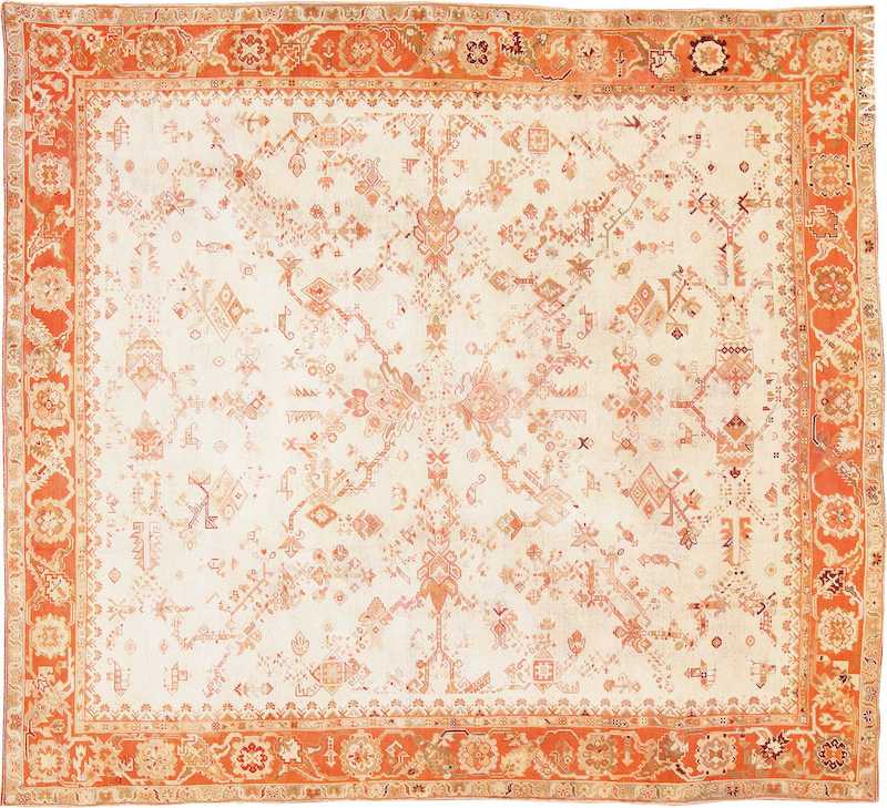 Large Ivory Background Antique Irish Donegal Rug Nazmiyal