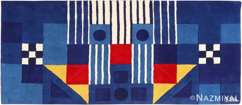 Blue Vintage George Earl Ortman Art Rug Nazmiyal