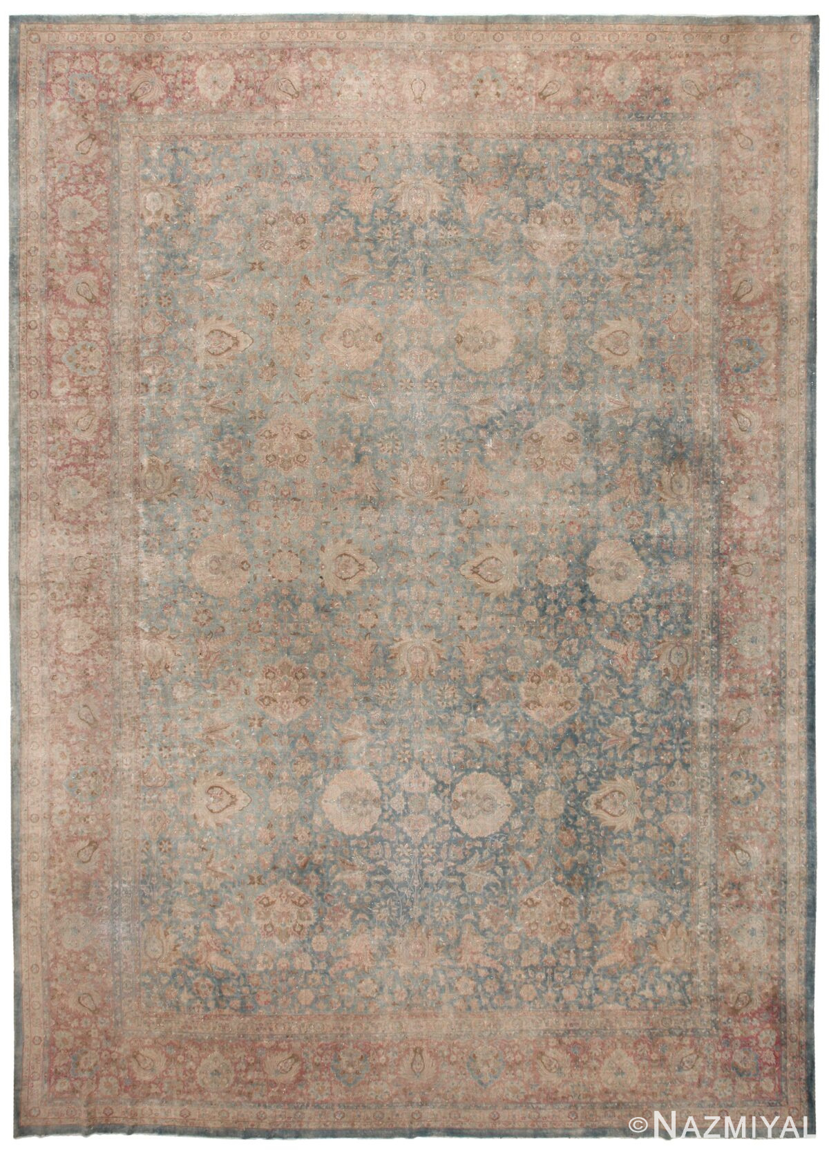 Blue Antique Persian Kerman Rug 50077 by Nazmiyal Antique Rugs