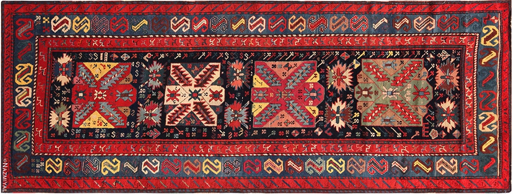 Antique Tribal Caucasian Karabagh Runner Rug Antique Tribal Caucasian Karabagh Runner Rug #72108 by Nazmiyal Antique Rugs