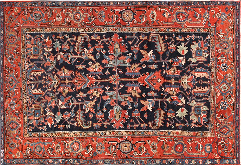 Bold Antique Persian Heriz Rug Bold Antique Persian Heriz Rug #72100 by Nazmiyal Antique Rugs