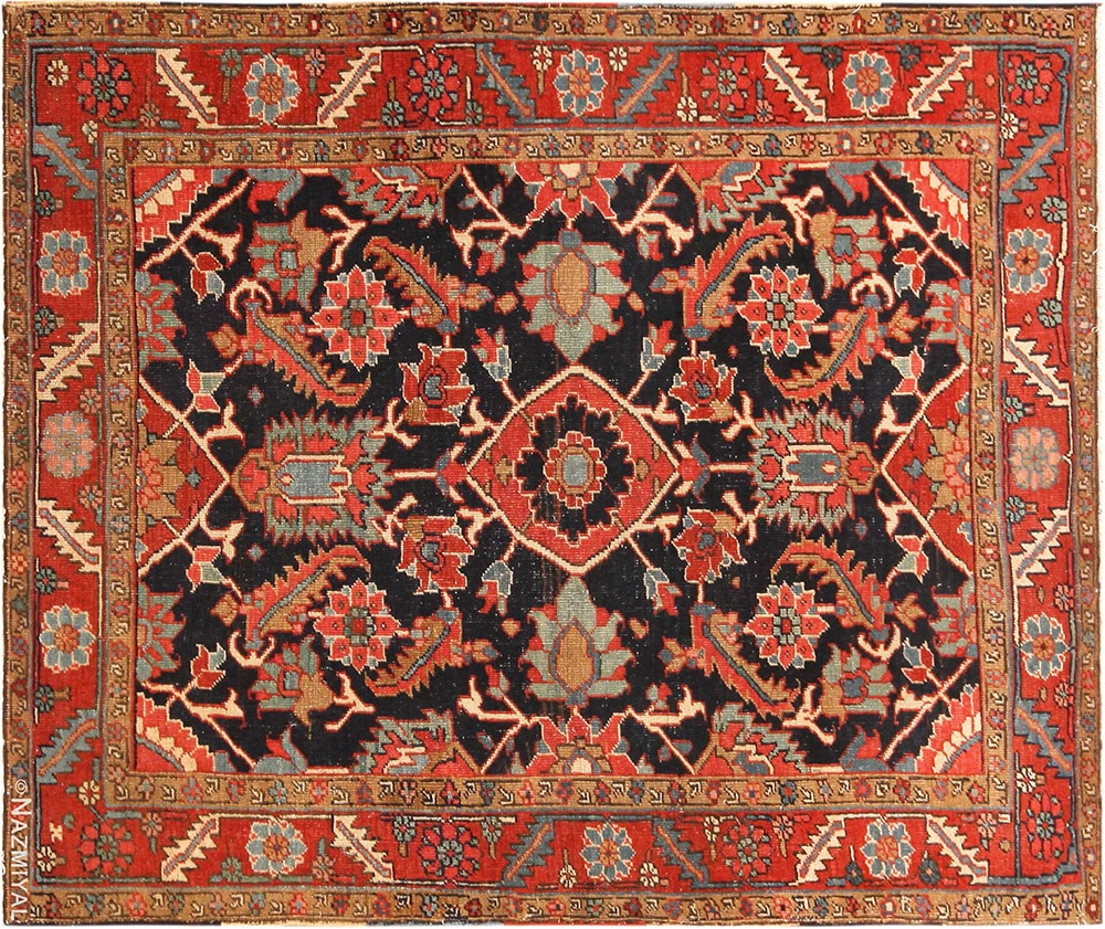 Bold Antique Persian Heriz Rug Bold Antique Persian Heriz Rug #72105 by Nazmiyal Antique Rugs