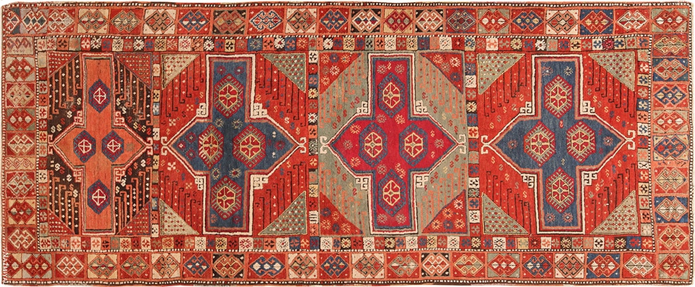 Colorful Tribal Antique Turkish Konya Rug Colorful Tribal Antique Turkish Konya Rug #70988 by Nazmiyal Antique Rugs