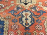Detail Oversized Antique Persian Serapi Heriz Rug 90007 by Nazmiyal NYC