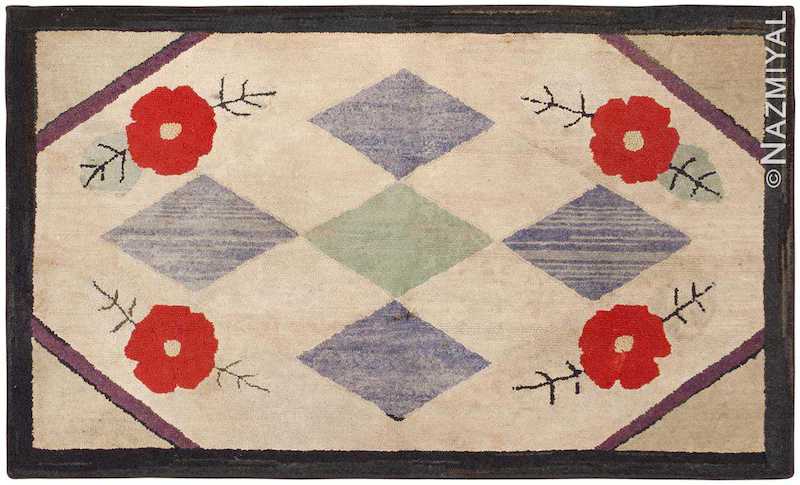 Antique Hooked American Rug Antique Hooked American Rug Nazmiyal