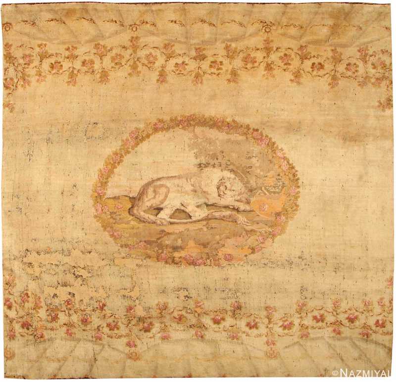 Rare Square Size Antique Lion Motif Ukrainian Rug Rare Square Size Antique Lion Motif Ukrainian Rug Nazmiyal