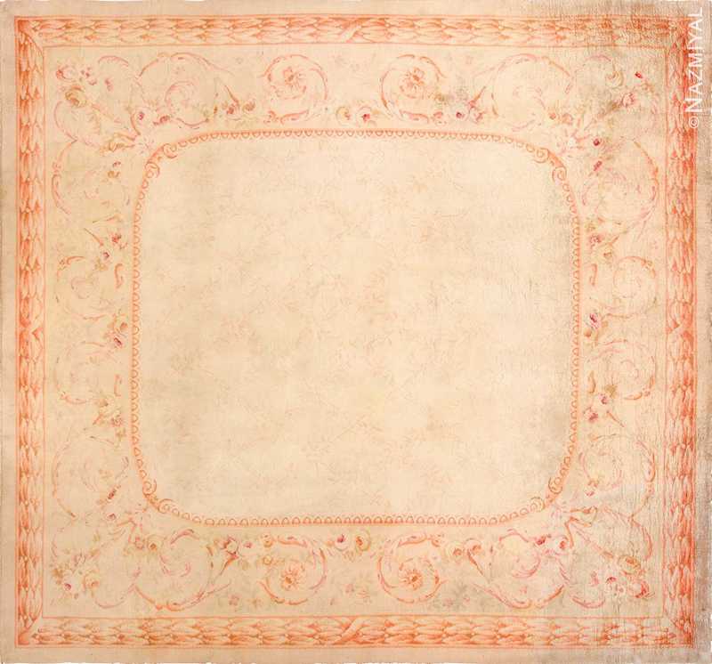 Square Antique French Savonnerie Rug Square Antique French Savonnerie Rug Nazmiyal
