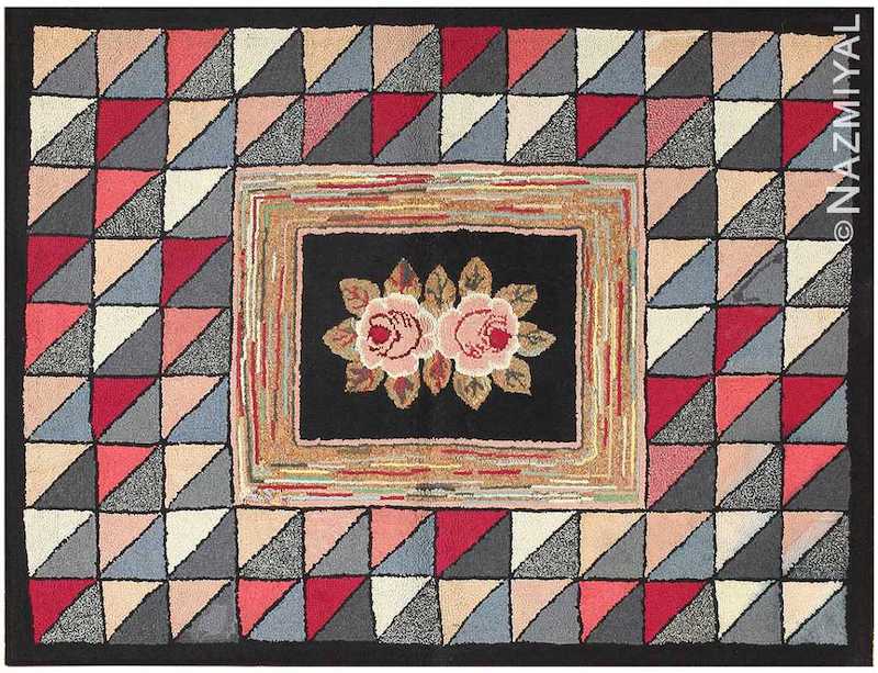 Antique American Hooked Rug Antique American Hooked Rug Nazmiyal