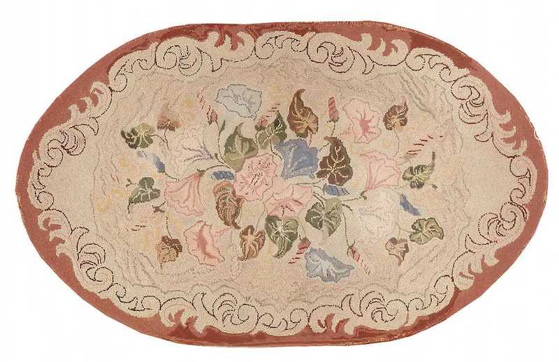 Oval Size Antique American Hooked Rug Oval Size Antique American Hooked Rug Nazmiyal