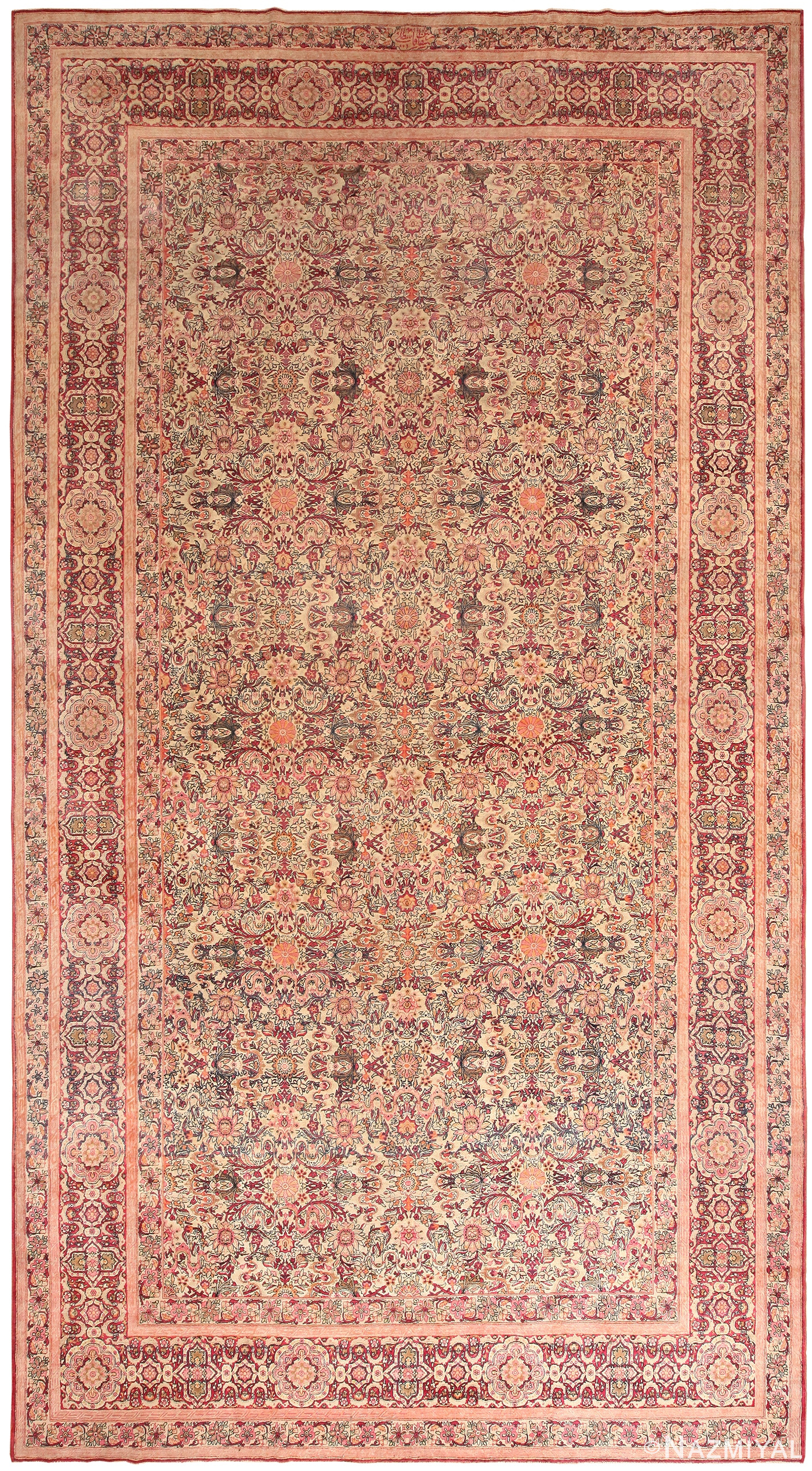 Large Antique Persian Kerman Rug 70079 by Nazmiyal NYC