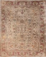 Antique Persian Floral Kashan Rug 70554 by Nazmiyal NYC