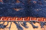 Border Of Vintage Berber Moroccan Blue Rug 70535 by Nazmiyal NYC